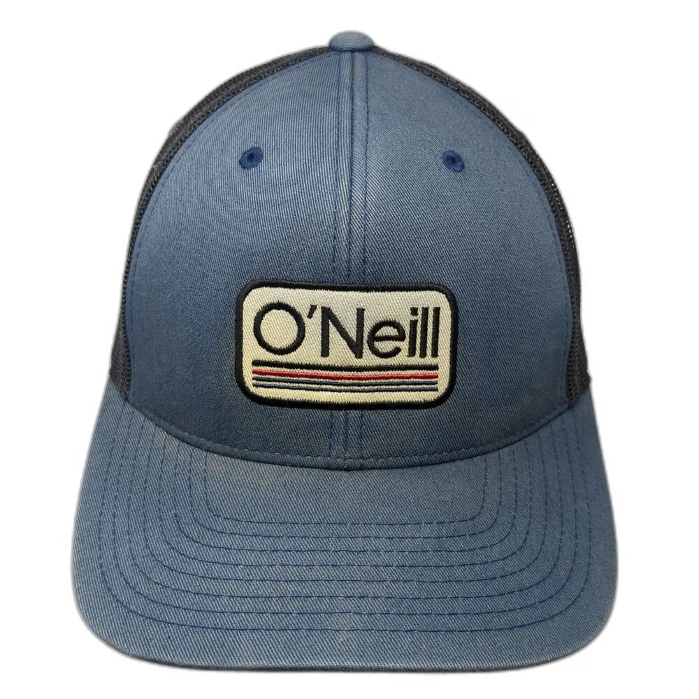 O'Neill Trucker Hat Blue One Size Snapback Mesh Back Logo Patch Curved Brim Surf